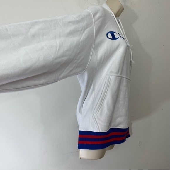 Champion Reverse Weave Hoodie: White Small S Sweatshirt Long Sleeve Pocket Mint - Picture 7 of 13